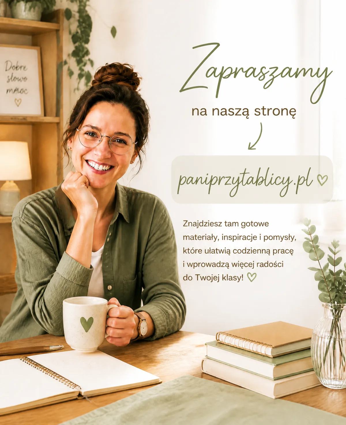 Pani przy tablicy — ilustracja